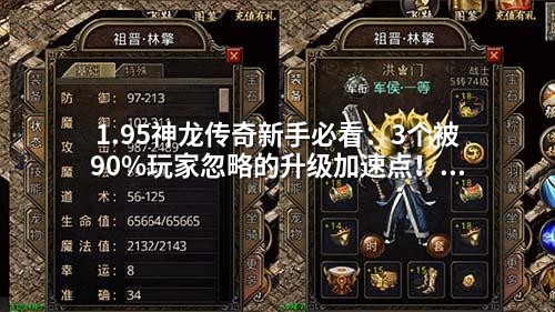 1.95神龙传奇新手必看：3个被90%玩家忽略的升级加速点！老玩家都在用的打怪路线图